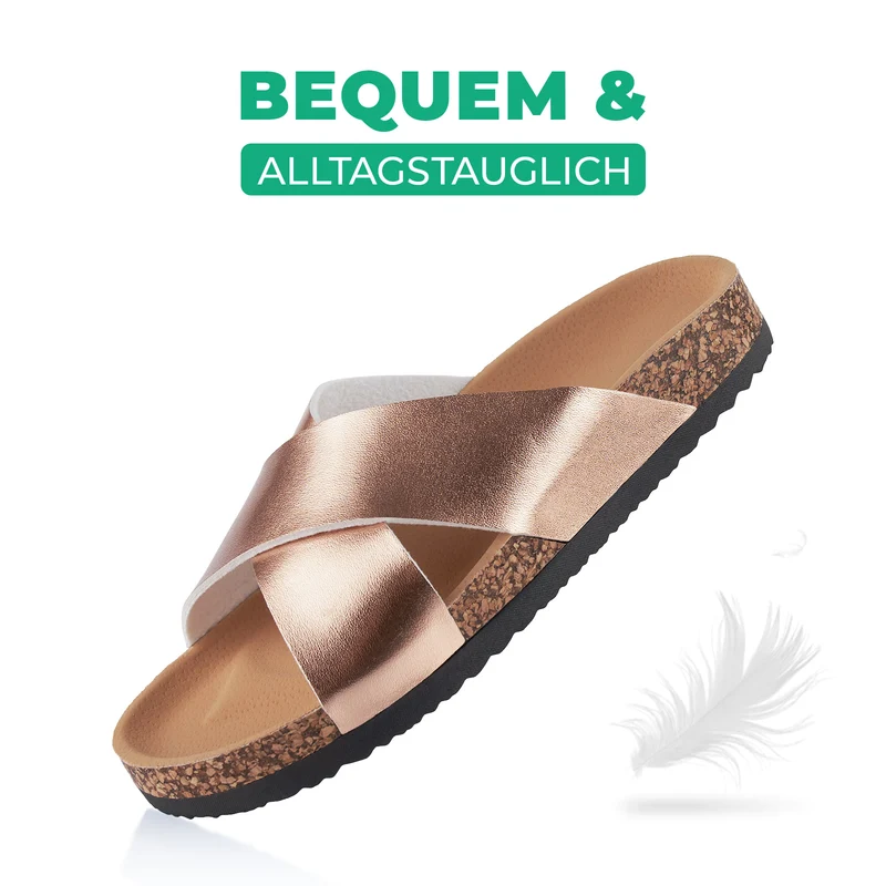 Pantoletten mit Kork-Fußbett