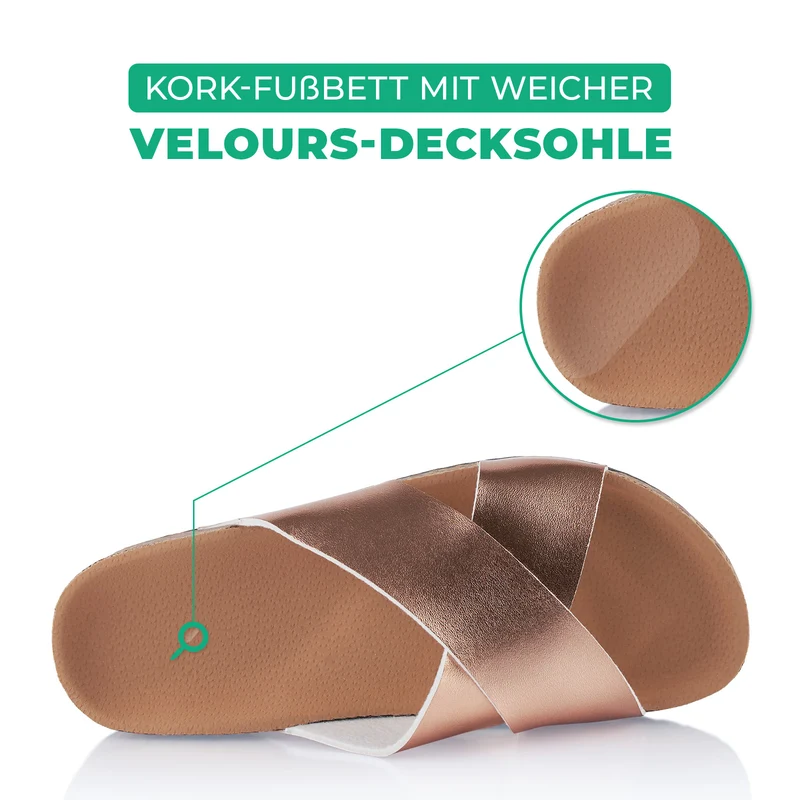 Pantoletten mit Kork-Fußbett