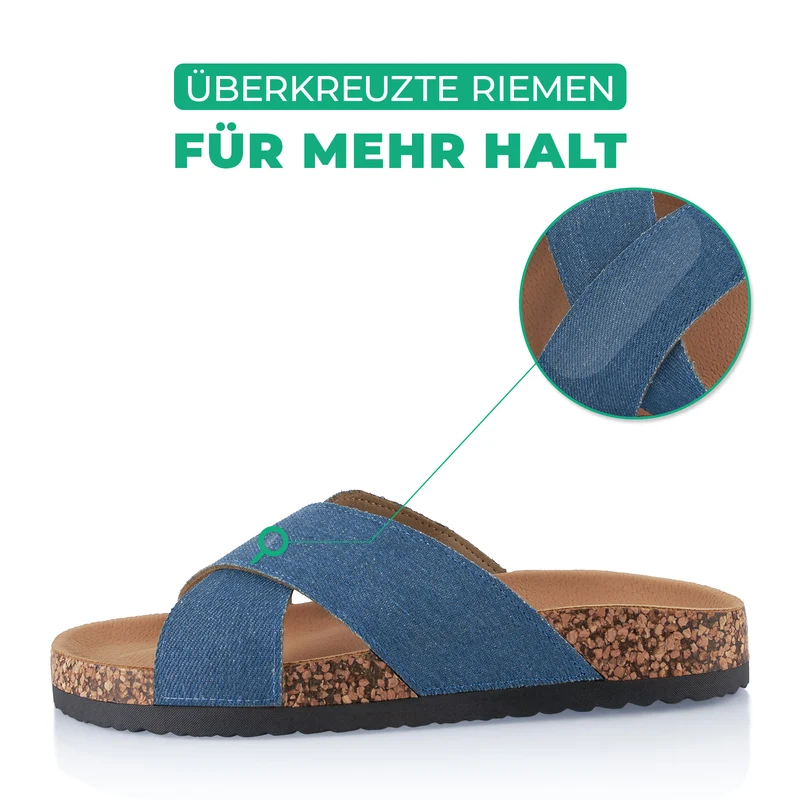 Pantoletten mit Kork-Fußbett