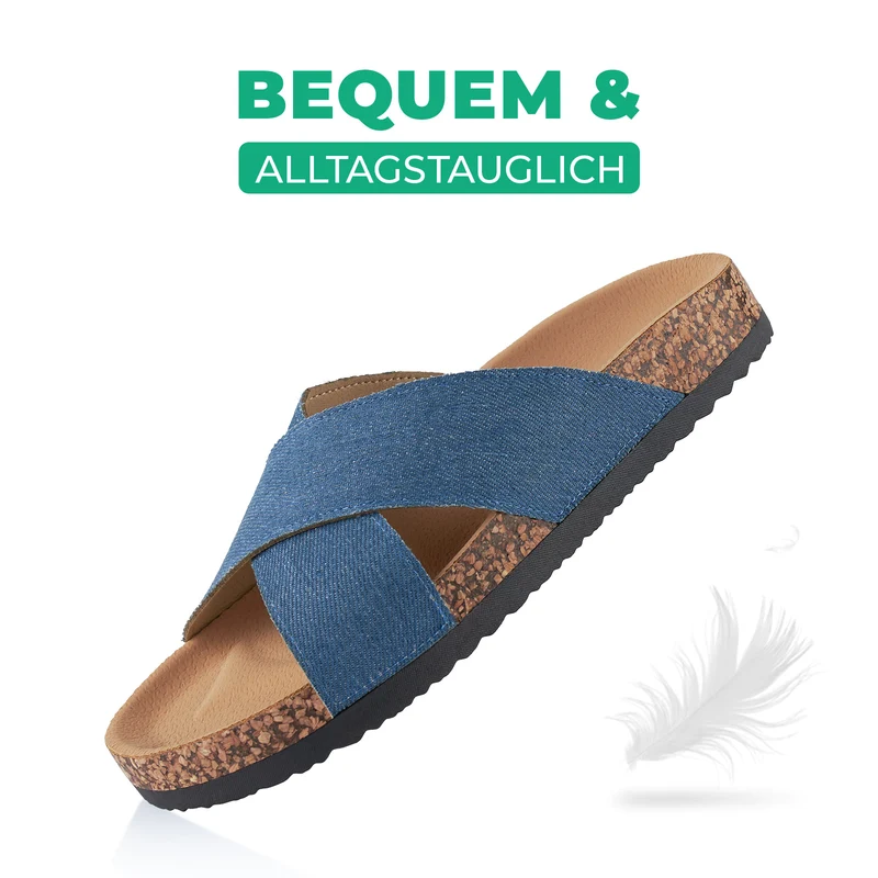 Pantoletten mit Kork-Fußbett
