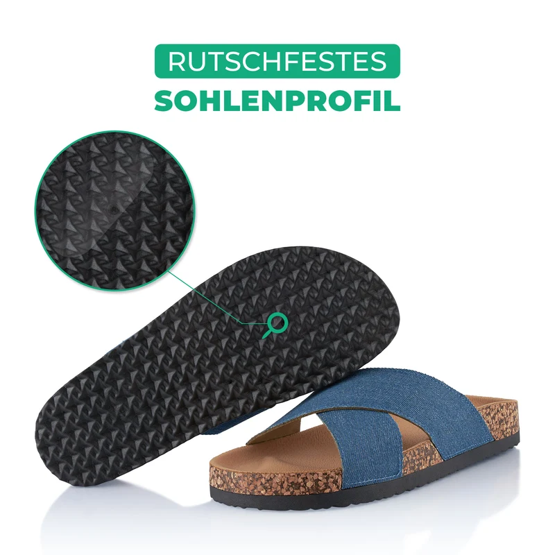 Pantoletten mit Kork-Fußbett