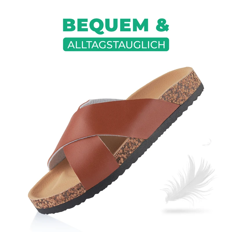 Pantoletten mit Kork-Fußbett