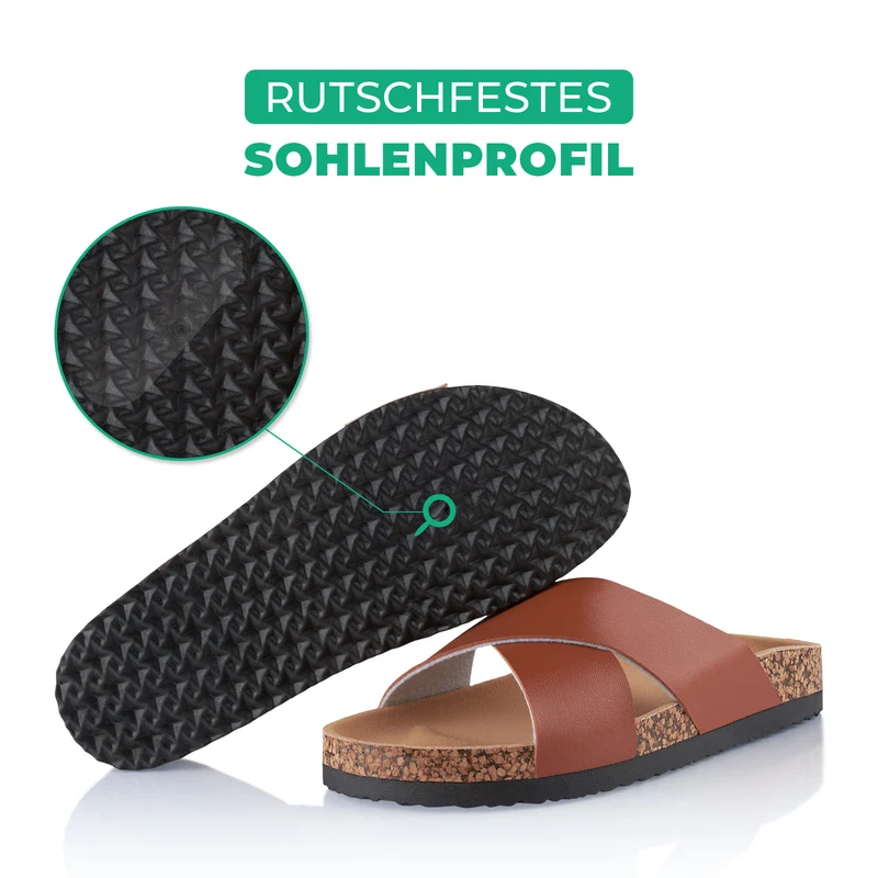 Pantoletten mit Kork-Fußbett