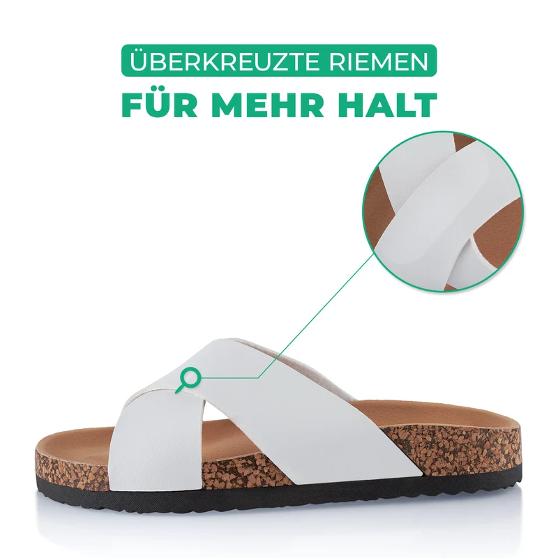 Pantoletten mit Kork-Fußbett