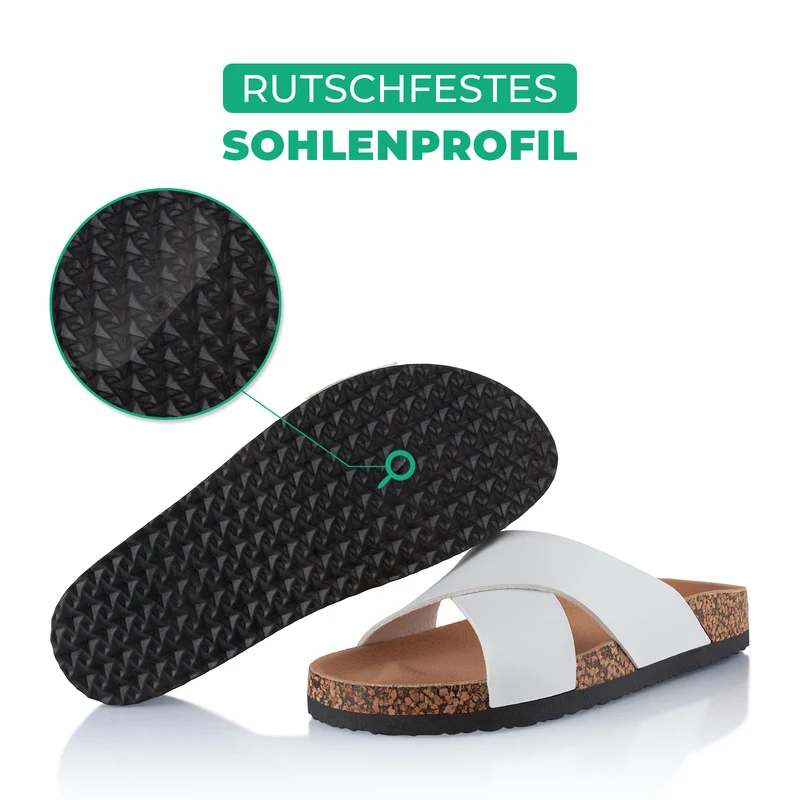 Pantoletten mit Kork-Fußbett