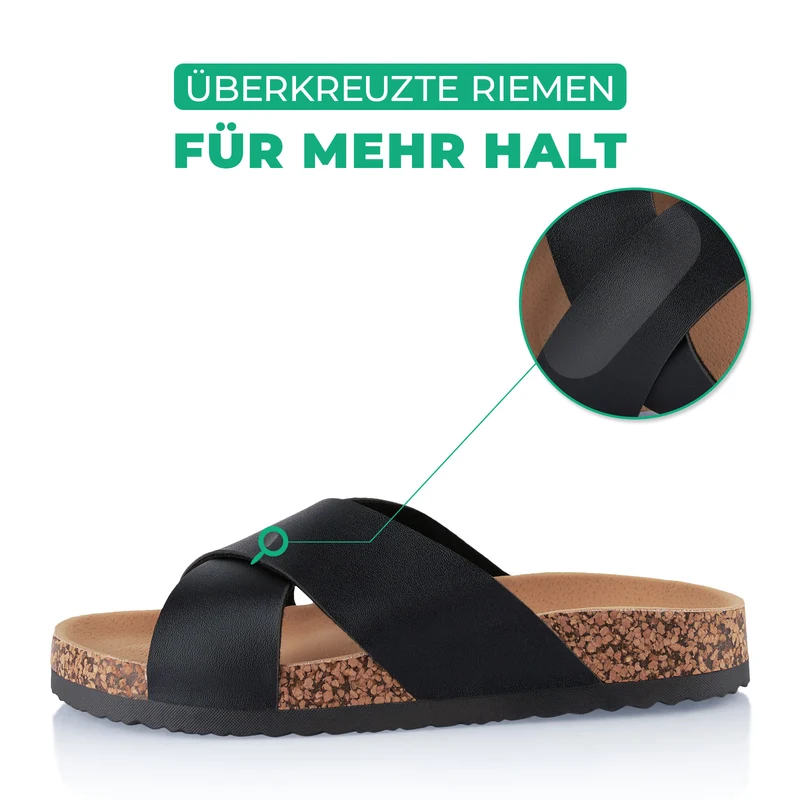 Pantoletten mit Kork-Fußbett