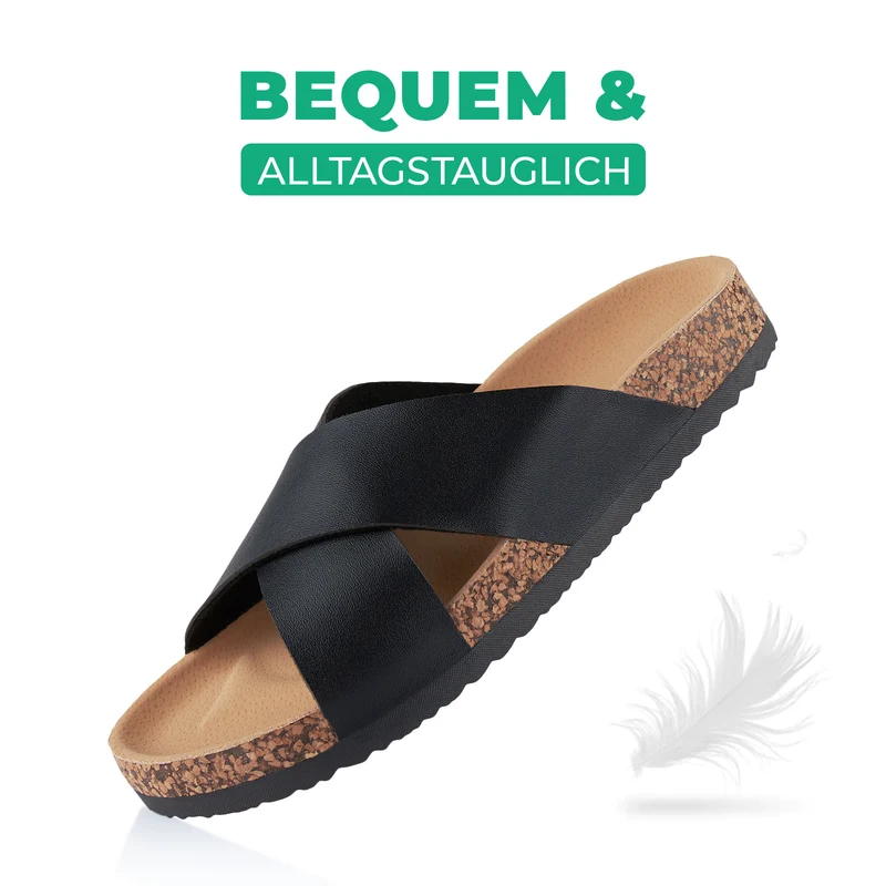 Pantoletten mit Kork-Fußbett