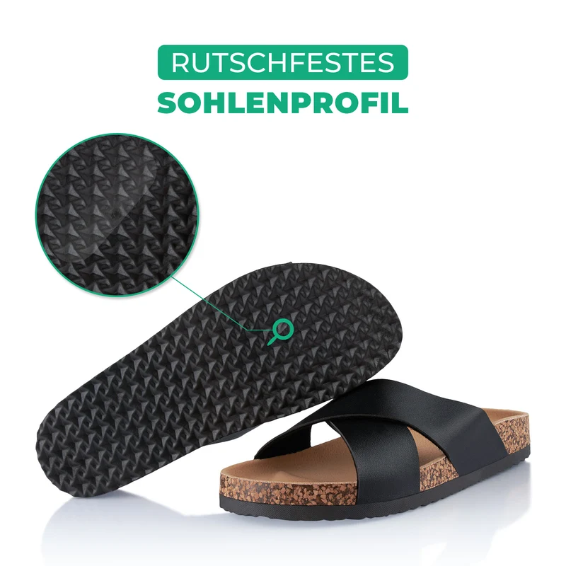 Pantoletten mit Kork-Fußbett