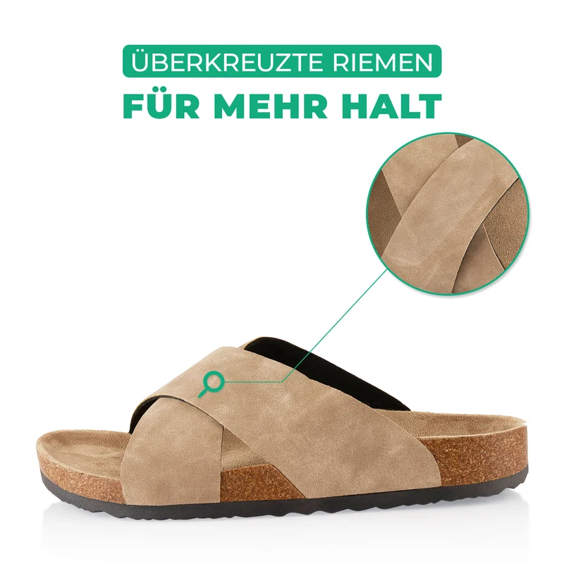 Pantoletten mit Kork-Fußbett