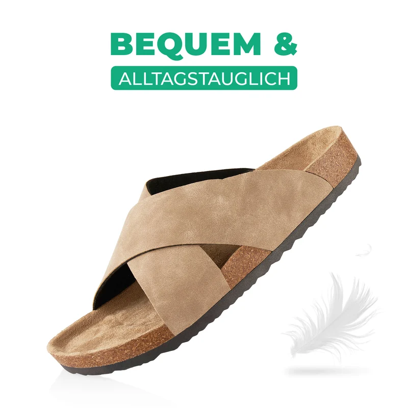 Pantoletten mit Kork-Fußbett