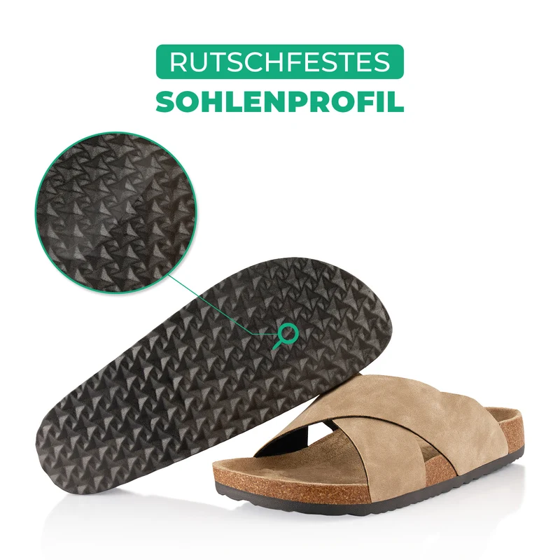 Pantoletten mit Kork-Fußbett