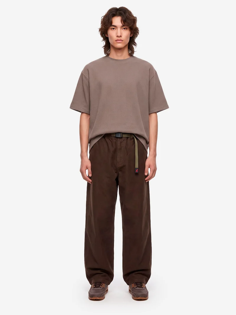 T-shirt Waffle Oversize in cotone khaki