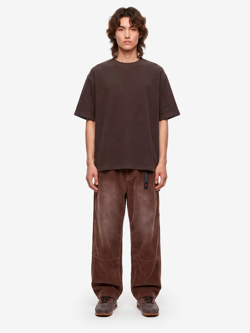 T-shirt Waffle Oversize in cotone marrone