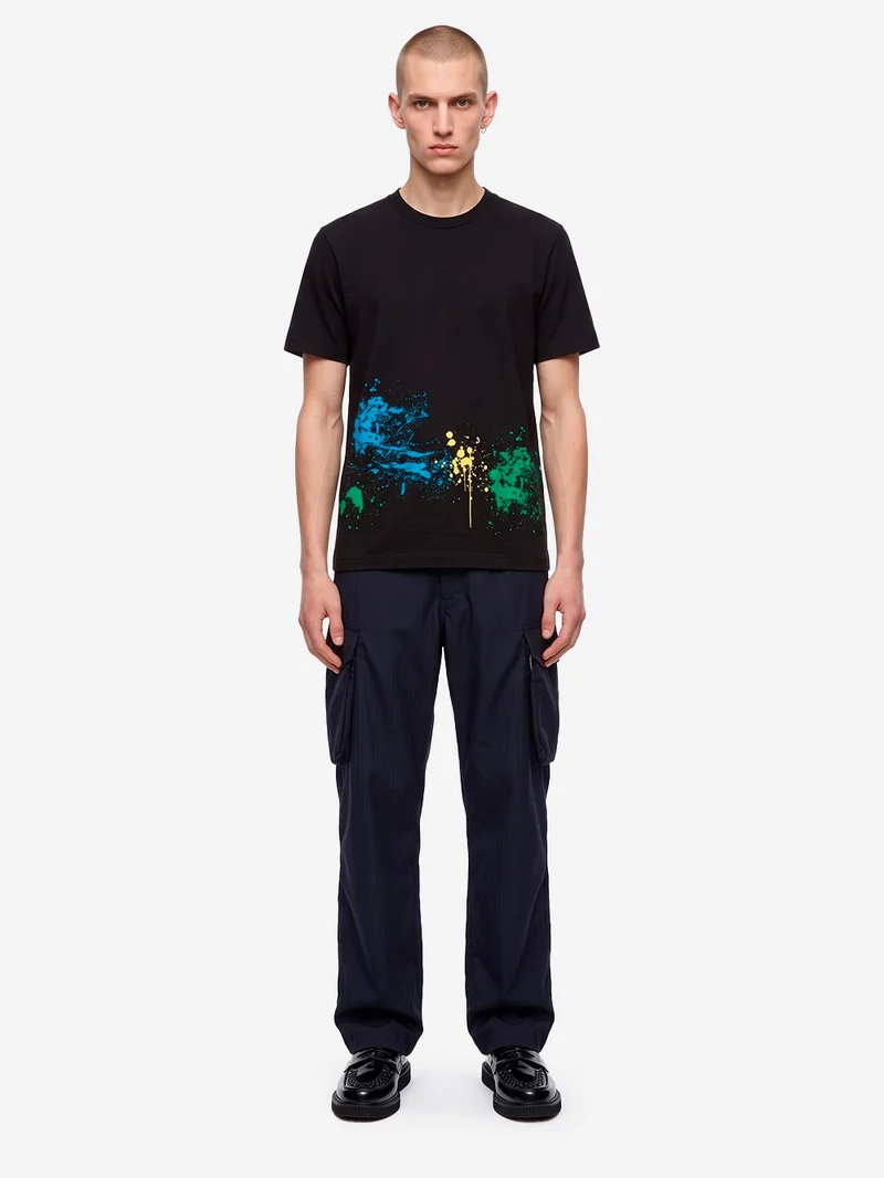 T-shirt Paint splatter nera