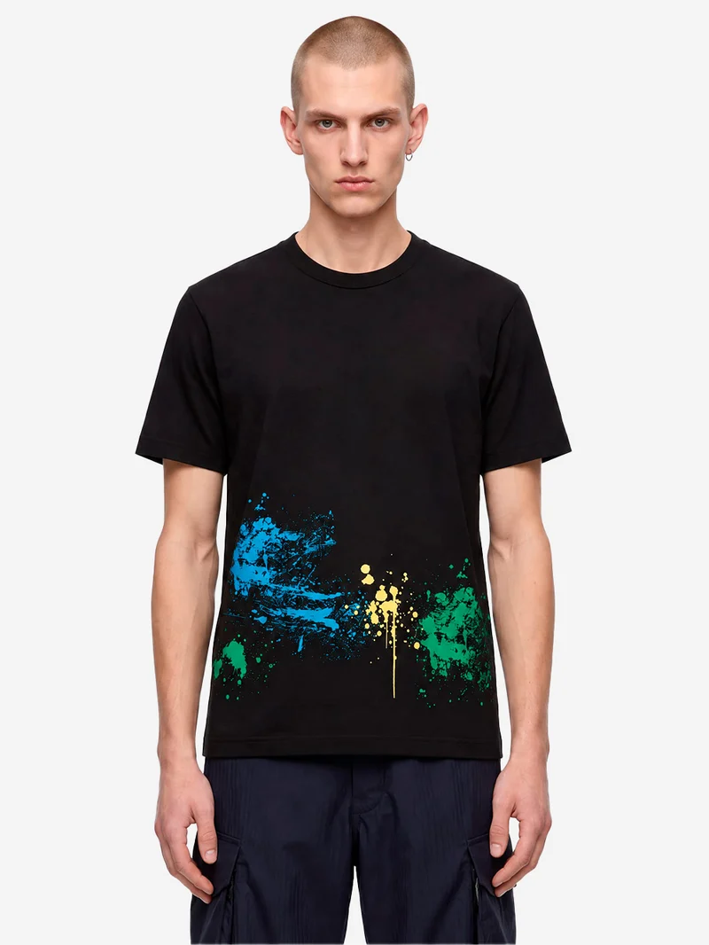 T-shirt Paint splatter nera