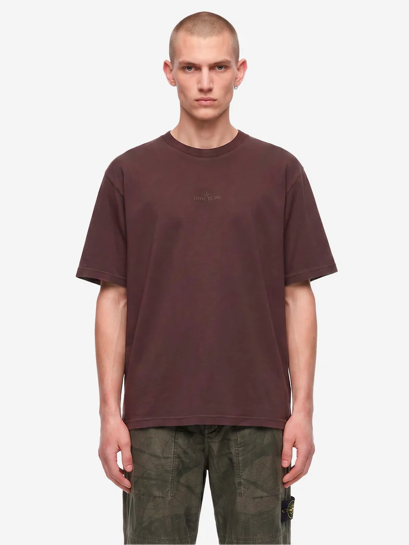 T-shirt in cotone vinaccia