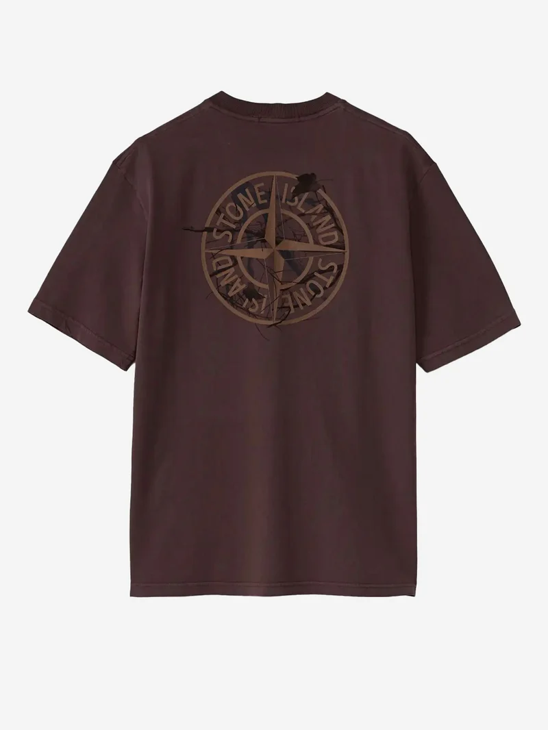 T-shirt in cotone vinaccia