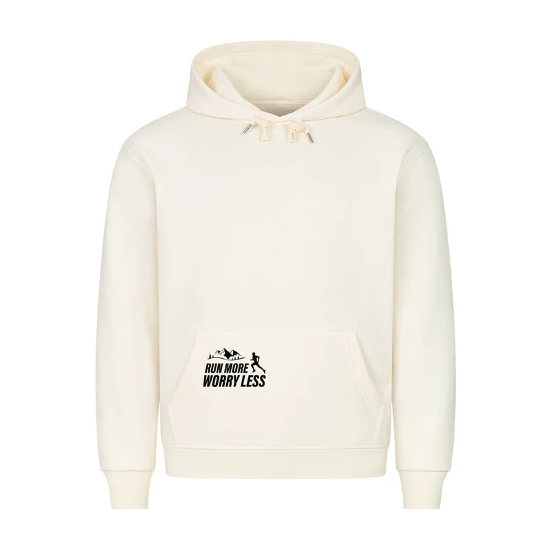Run more worry less - Bio Premium Hoodie - Mit Taschendruck