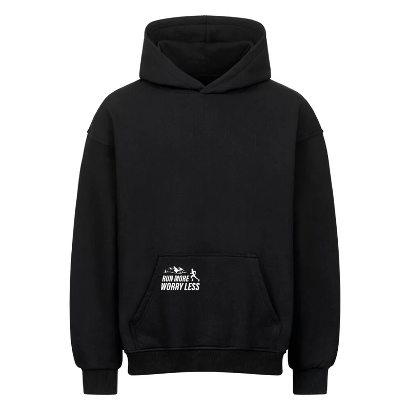 Run more worry less - Bio Premium Oversized Hoodie - Mit Taschendruck