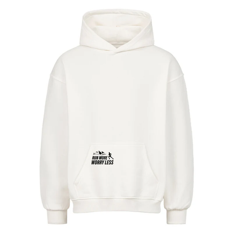 Run more worry less - Bio Premium Oversized Hoodie - Mit Taschendruck