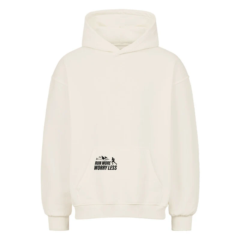 Run more worry less - Bio Premium Oversized Hoodie - Mit Taschendruck