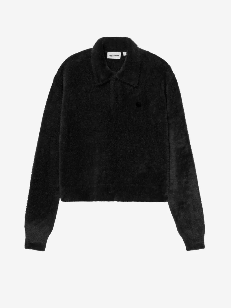 W' Maglia Polo Maine a maniche lunghe nera