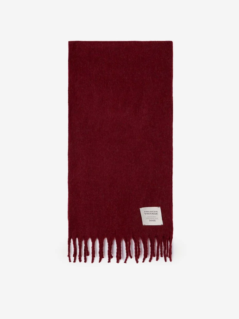 Sciarpa in misto lana rosso ciliegia