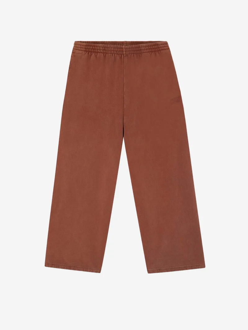Pantaloni jogger marroni effetto slavato