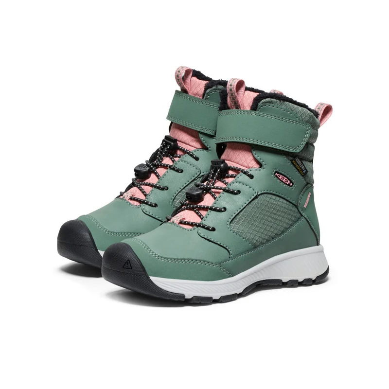 Skua Wasserdichte Winterstiefel für kleine Kids | Dark Forest/Rose Elegance