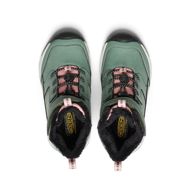 Skua Wasserdichte Winterstiefel für kleine Kids | Dark Forest/Rose Elegance