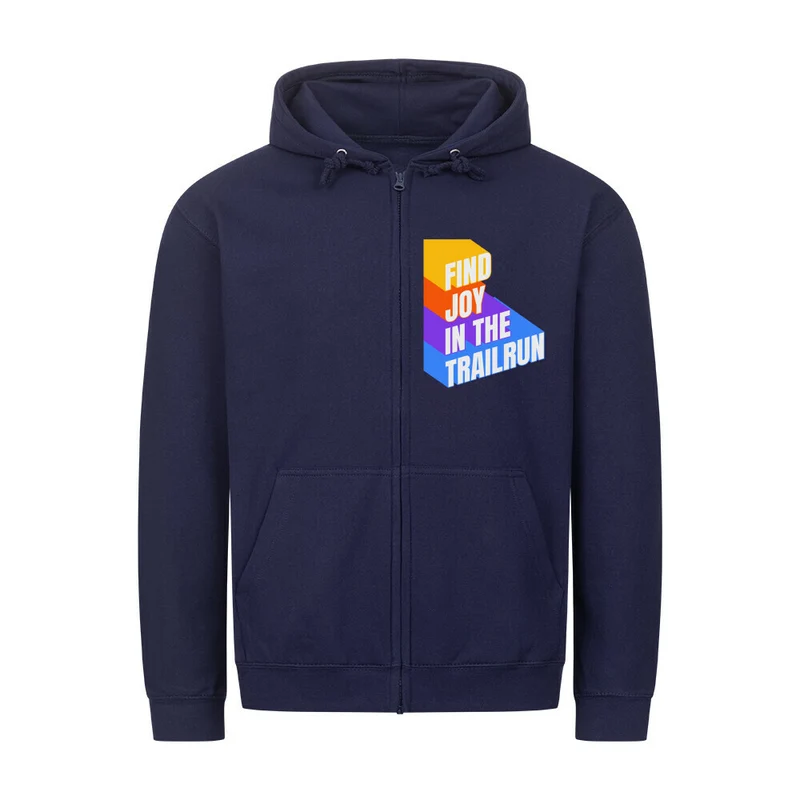 Find Joy in the Trailrun - Bio Premium Zipper Hoodie Unisex