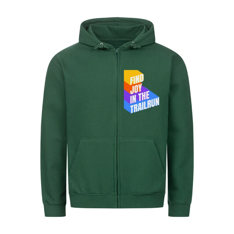Find Joy in the Trailrun - Bio Premium Zipper Hoodie Unisex