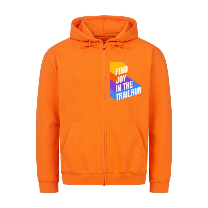 Find Joy in the Trailrun - Bio Premium Zipper Hoodie Unisex
