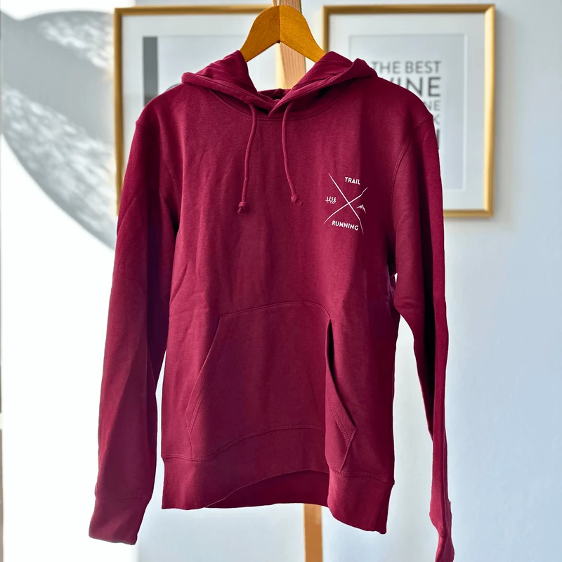 Outlet: Trailrunning Cross - Bio Premium Hoodie, Burgunder, Gr. S