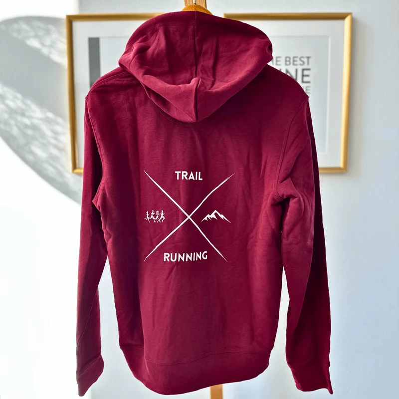 Outlet: Trailrunning Cross - Bio Premium Hoodie, Burgunder, Gr. S