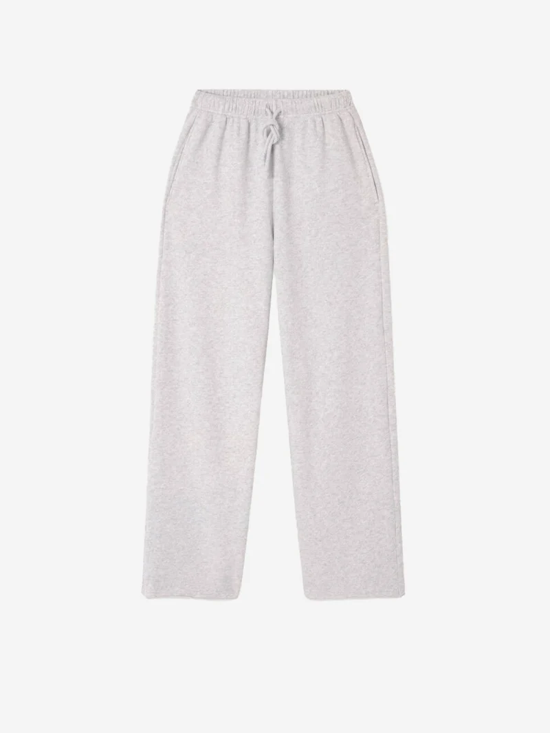 Pantaloni joggers grigi in felpa di cotone elasticizzato