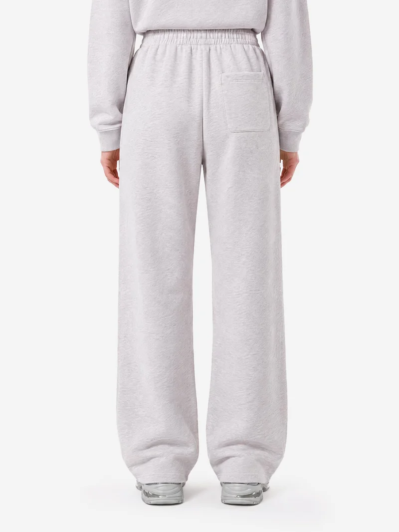 Pantaloni joggers grigi in felpa di cotone elasticizzato