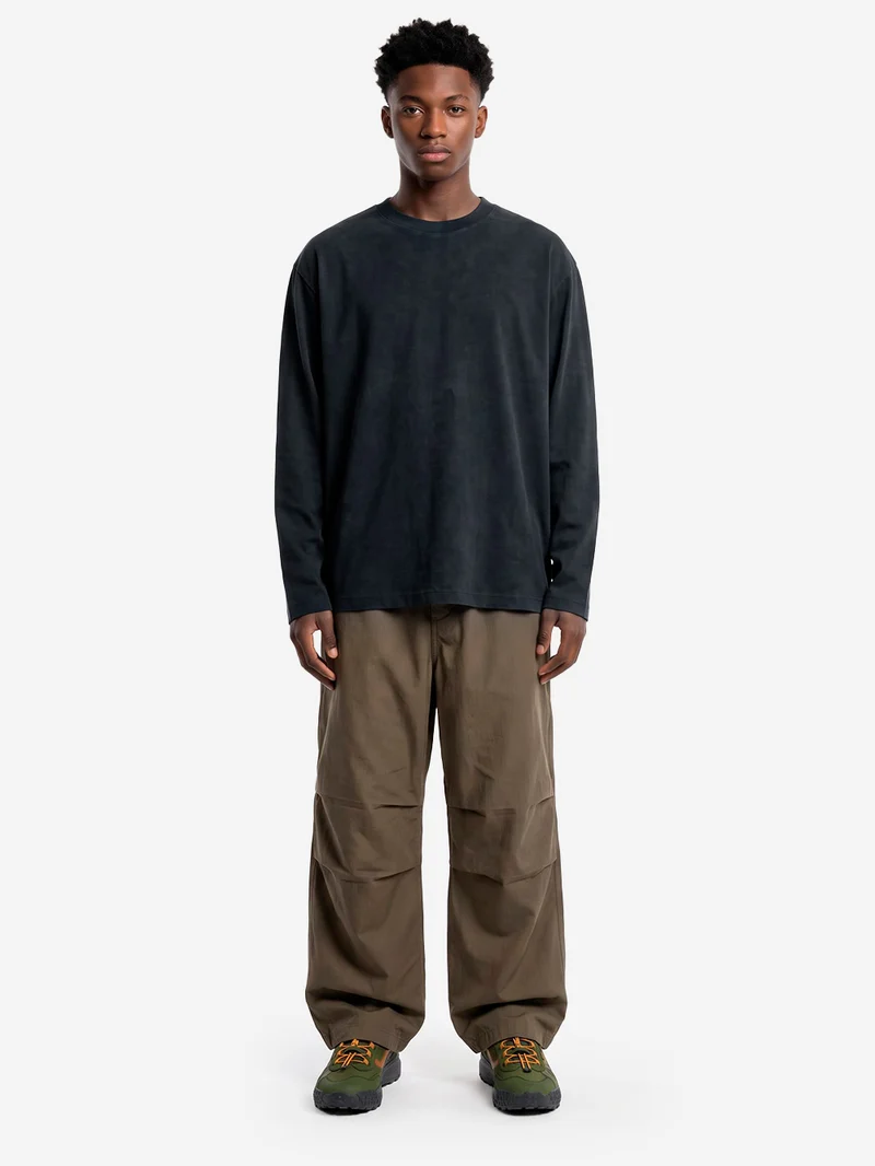 T-shirt nera a manica lunga relaxed