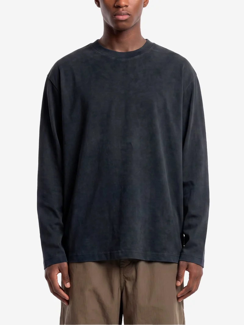 T-shirt nera a manica lunga relaxed