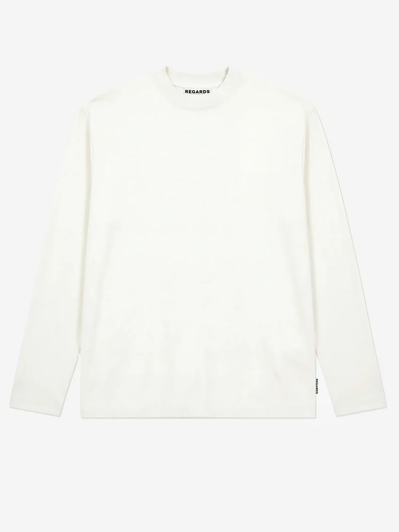T-shirt bianca a manica lunga relaxed