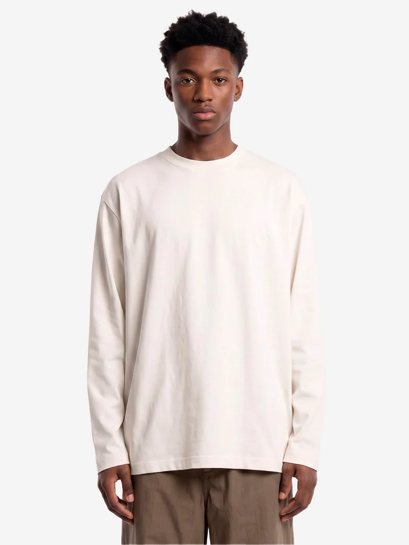 T-shirt bianca a manica lunga relaxed
