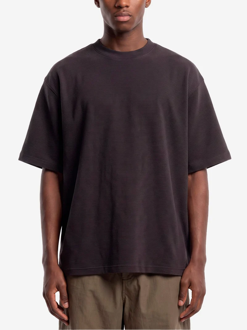 T-shirt oversize nera in cotone pettinato Ottoman