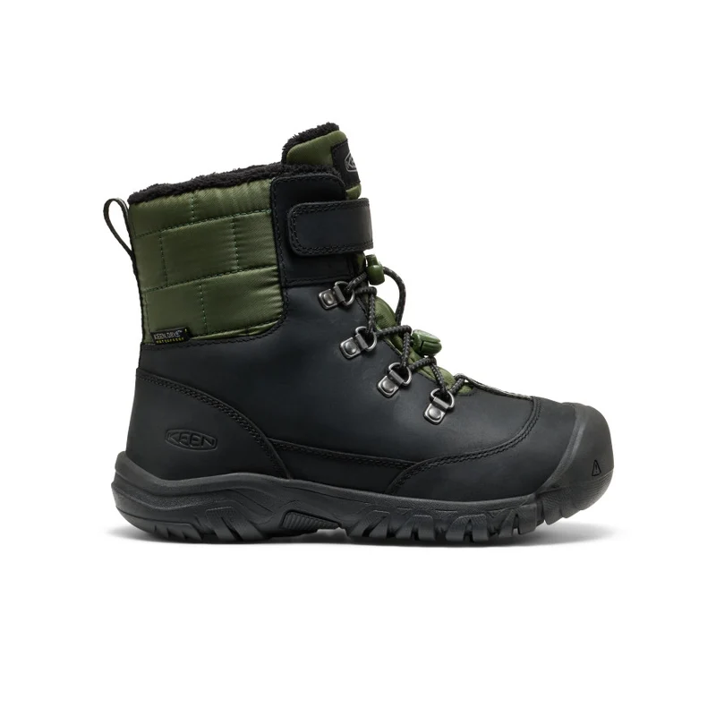 Kanibou Wasserdichte Winterstiefel für große Kids | Black/Bronze Green