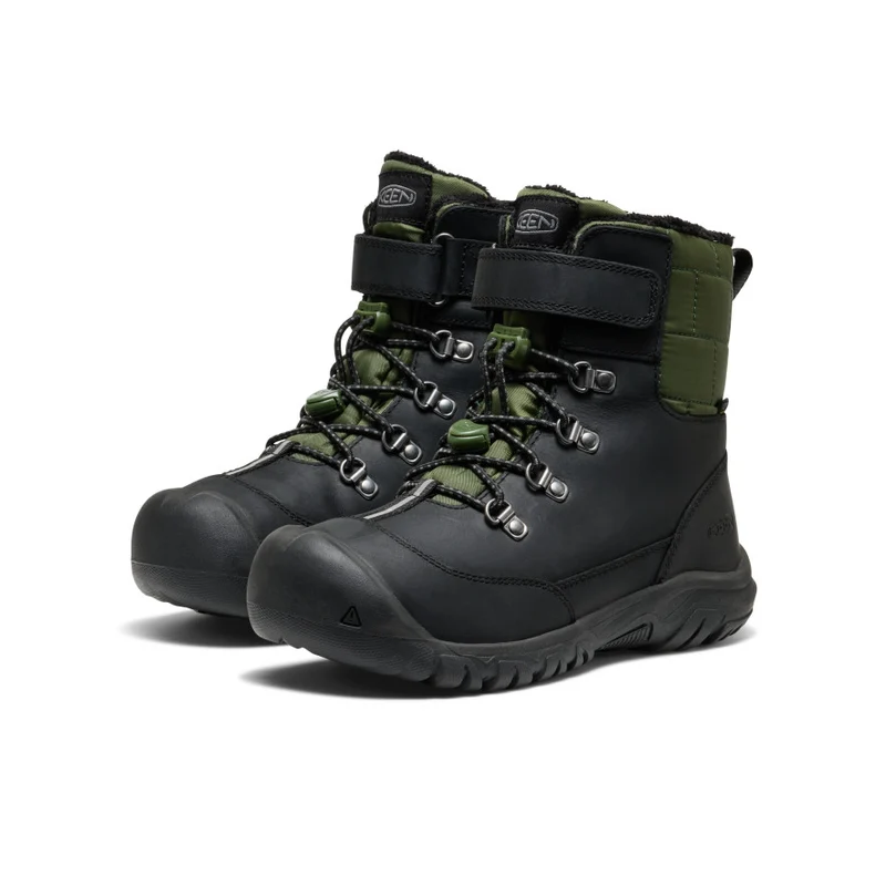 Kanibou Wasserdichte Winterstiefel für große Kids | Black/Bronze Green