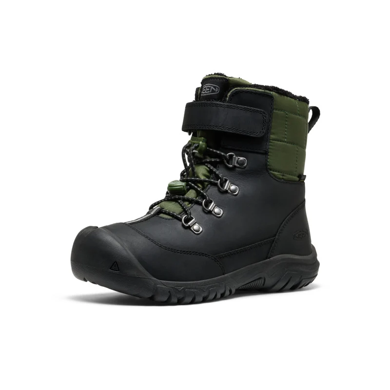 Kanibou Wasserdichte Winterstiefel für große Kids | Black/Bronze Green