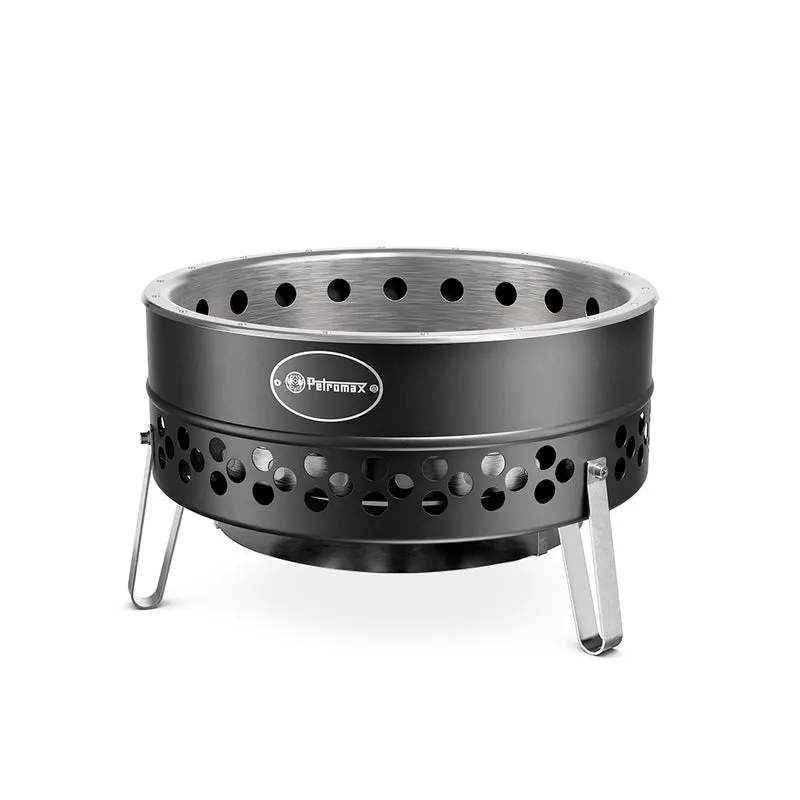 Feuerschale Tyropit Black Edition + Grillplatte + Abdeckhaube