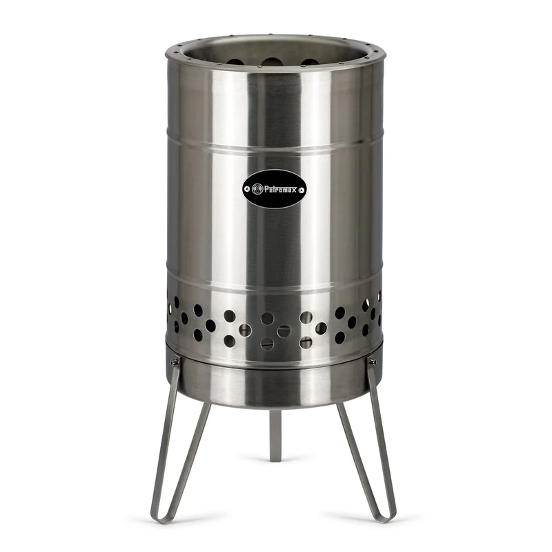 Feuertonne Pyron Edelstahl + Grillplatte + Abdeckhaube