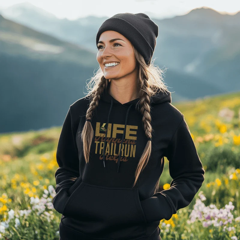 Life Happens Trailrun Helps - Bio Premium Hoodie