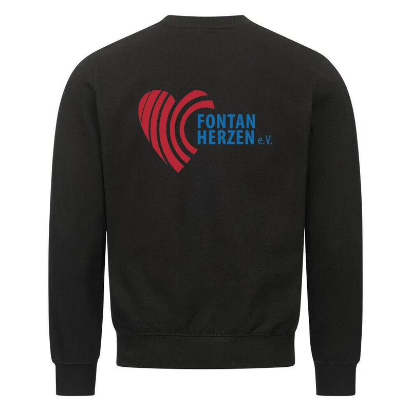 Fontanherzen Löwe mit Logo Rückseite - Bio Premium Sweatshirt