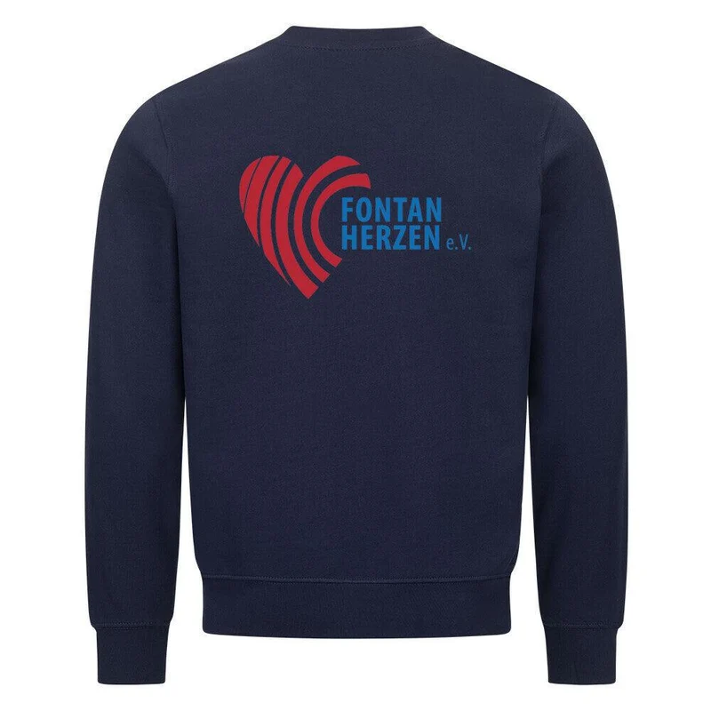 Fontanherzen Löwe mit Logo Rückseite - Bio Premium Sweatshirt